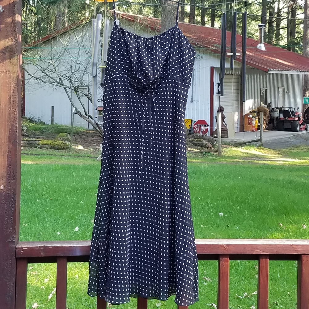 ROMY Black and White Polka Dot Dress - Size XL